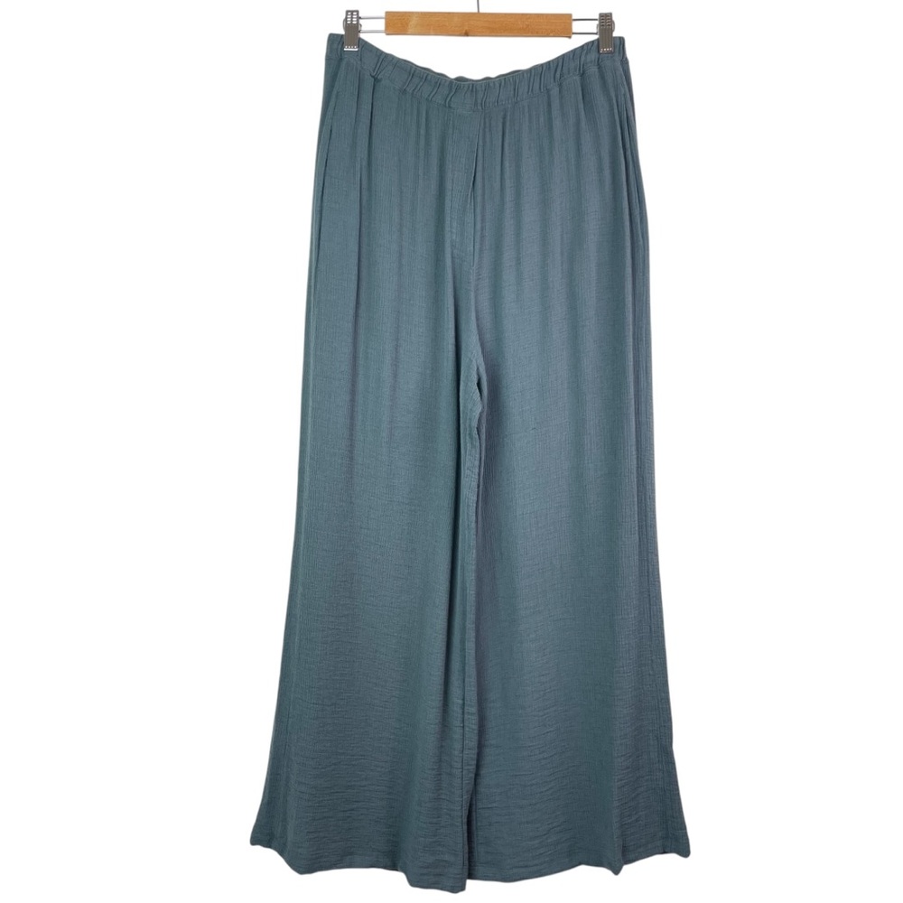 Transit Par-Such Italian Wide Leg Pull-On Gauzy Lagenlook Palazzo Pants Size 12